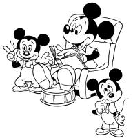 A coloring page of mickey mouse